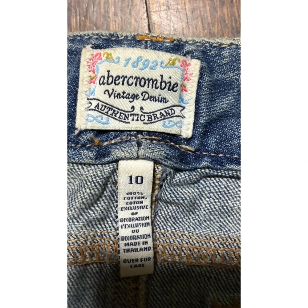 Vintage Abercrombie Girls Size 10 Distressed Jean Skirt Bling
